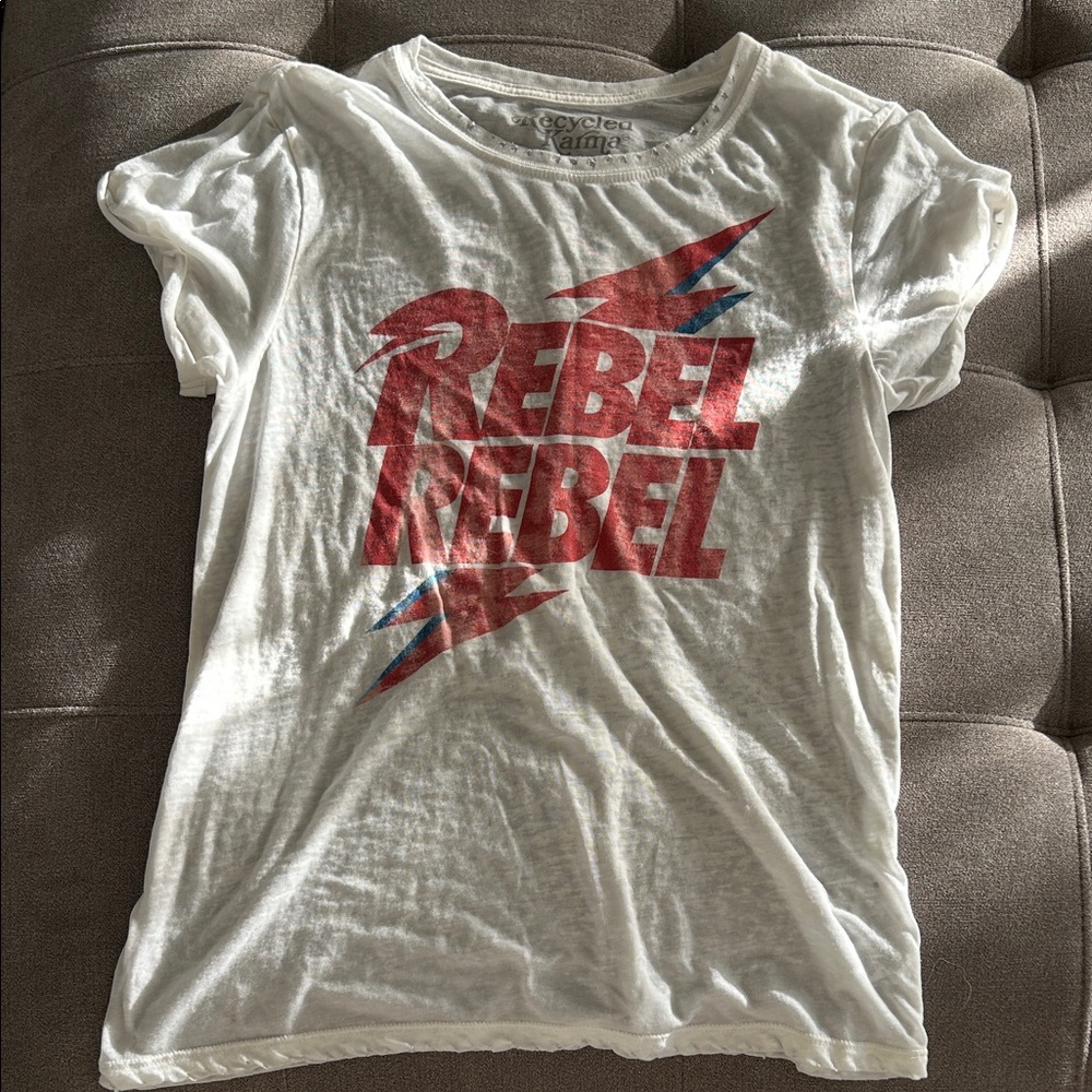 Recycled Karma Rebel Rebel Graphic Tee - White